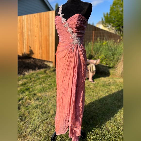 Vintage silk goddess dress coral - Picture 8 of 15